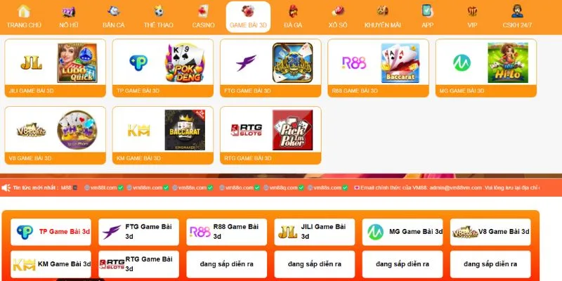 Tổng quan về sảnh game bài VM88